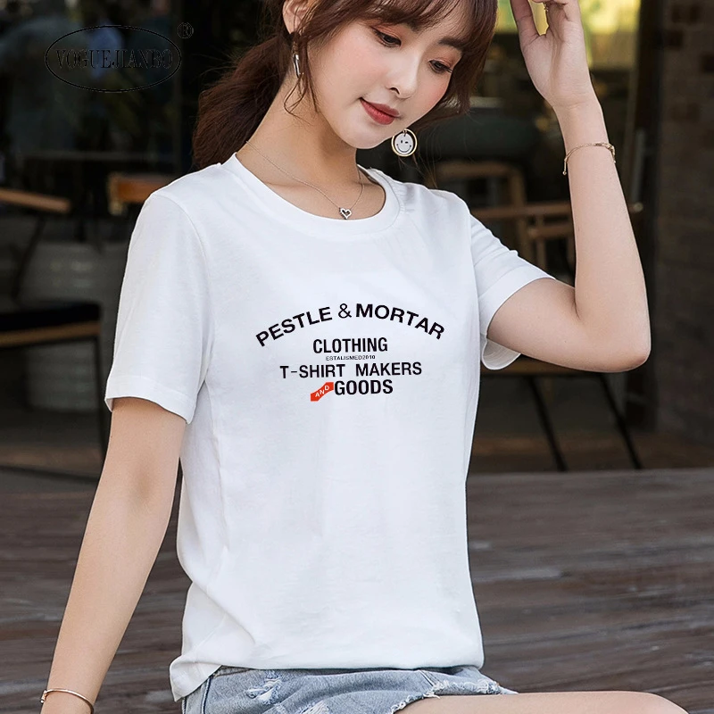 2020 poletje novi modi ženske obleke krog vratu t-shirt kratek rokav korejski svoboden slog priložnostne dno tiskanje bodycon vrhovi 2