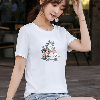 2020 poletje novi modi ženske obleke krog vratu t-shirt kratek rokav korejski svoboden slog priložnostne dno tiskanje bodycon vrhovi 0