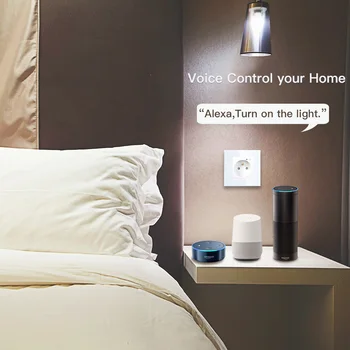 WiFi Smart Stensko Vtičnico 16A Vtičnico Steklena Plošča, francoski Smart Life/Tuya Daljinski upravljalnik Deluje z Amazon Echo Alexa googlova Domača stran 0