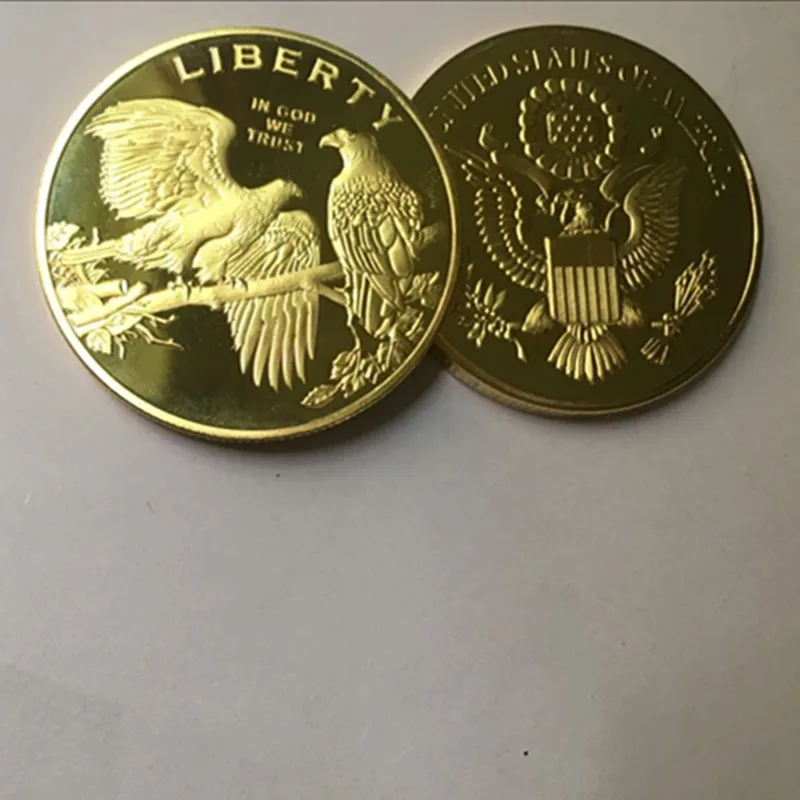 5 kos Ameriški PLEŠAST OREL živali značko v boga zaupamo svobode pozlačeni značko 40 mm spominek zbirateljske dekoracijo kovanec 1