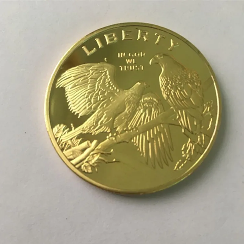 5 kos Ameriški PLEŠAST OREL živali značko v boga zaupamo svobode pozlačeni značko 40 mm spominek zbirateljske dekoracijo kovanec 2