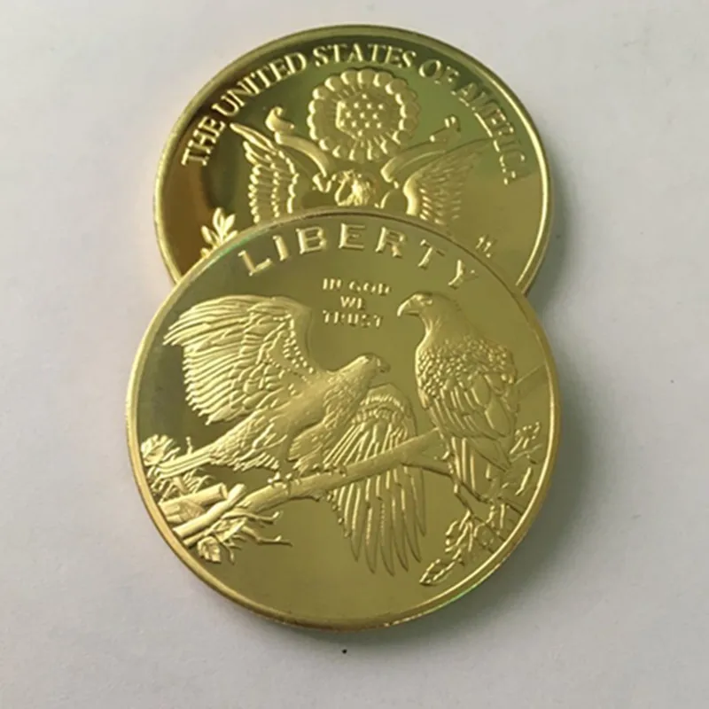 5 kos Ameriški PLEŠAST OREL živali značko v boga zaupamo svobode pozlačeni značko 40 mm spominek zbirateljske dekoracijo kovanec 4
