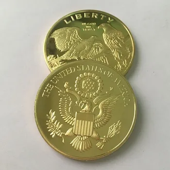 5 kos Ameriški PLEŠAST OREL živali značko v boga zaupamo svobode pozlačeni značko 40 mm spominek zbirateljske dekoracijo kovanec 5