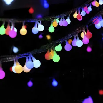 10m 20m 30 m 50 m 100 m niz led osvetlitev z belo žogo AC220V počitnice dekoracijo svetilka Festival Božični luči zunanja razsvetljava 32075