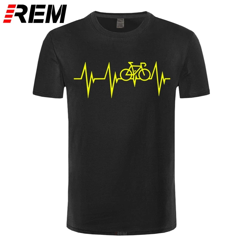 REM Smešno Gorsko Kolo MTB Cikel srčni Utrip T-shirt Za Moške Plus Velikost Bombaž Ekipa Tee Shirt Camiseta 1