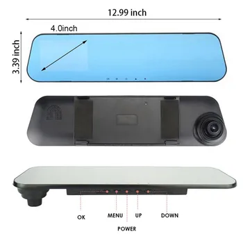 Univerzalna Avto Kamera HD 1080P Enotni Zapis 4 Palčni Digitalni Video Ogledalo Diktafon 120 Stopnja širokokotni Avto Dash Cam Registrar 2