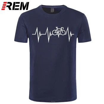 REM Smešno Gorsko Kolo MTB Cikel srčni Utrip T-shirt Za Moške Plus Velikost Bombaž Ekipa Tee Shirt Camiseta 0