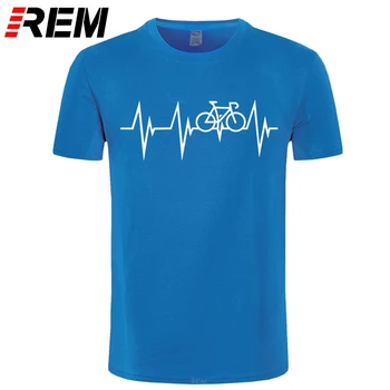 REM Smešno Gorsko Kolo MTB Cikel srčni Utrip T-shirt Za Moške Plus Velikost Bombaž Ekipa Tee Shirt Camiseta 3