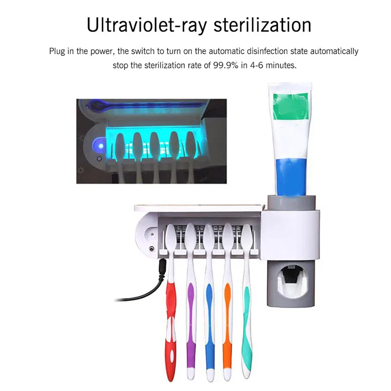 Zobna ščetka Sterilizator Samodejno zobna pasta Antibacteria UV Svetlobo, Ultravijolično Razpršilnik Zob Držalo krtače za Ustno Higieno Čistilec 2
