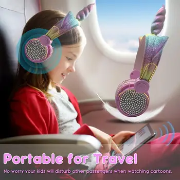 Srčkan Unicorns Bluetooth Slušalke Dekleta Daugther Glasbeni Stereo Slušalke z MIKROFONOM za Prostoročno Online Izobraževanje Rojstni dan Darila 32800