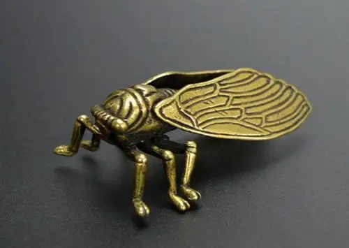 Dosegljivi Kitajski Medenina Vklesan Živali Cicada Lepe Majhne Kipi 1