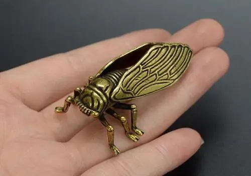 Dosegljivi Kitajski Medenina Vklesan Živali Cicada Lepe Majhne Kipi 2