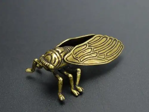 Dosegljivi Kitajski Medenina Vklesan Živali Cicada Lepe Majhne Kipi 3
