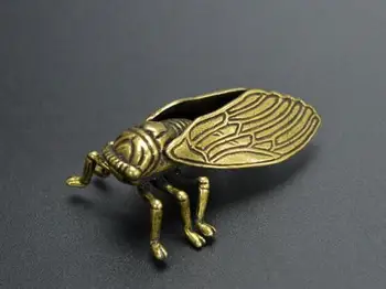 Dosegljivi Kitajski Medenina Vklesan Živali Cicada Lepe Majhne Kipi 3
