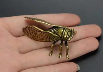 Dosegljivi Kitajski Medenina Vklesan Živali Cicada Lepe Majhne Kipi 4