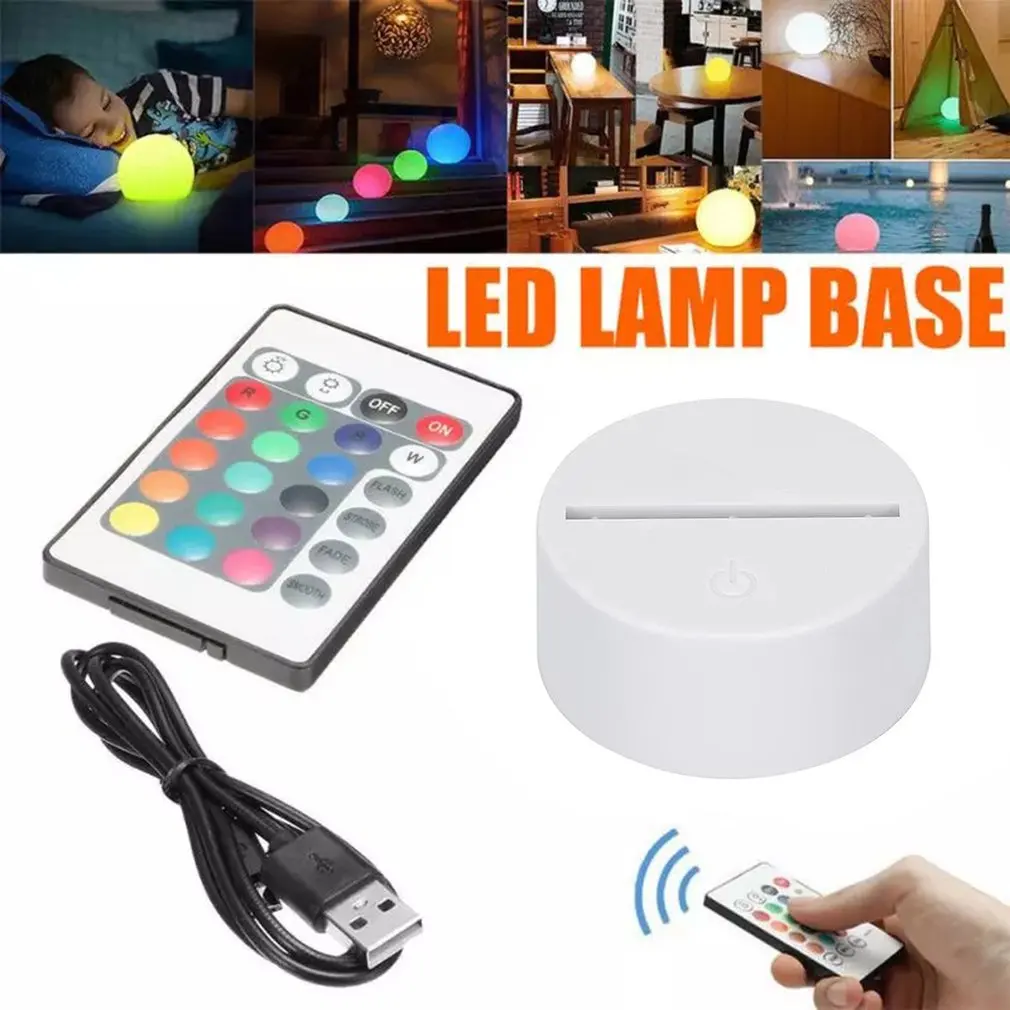 1/10PCS Kabel USB Touch 3D LED Lučka Znanja Pisane Noč Svetlobe Baze Imetnik Zamenjava Navadnih Darilo Za Bar Doma Spalnica Dekoracijo 4
