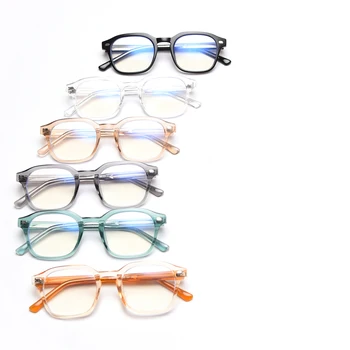 Peekaboo moške kvadratnih očala za ženske tr90 korejski modni stil optičnih očal okvir moških acetat pregleden sivo oranžna 4