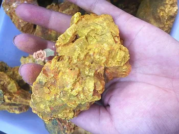 100-500 g nebo vpijoče Zlato Rumeno ORPIMENT Arzen sulfid, Kristalno Vug Mineralnih Vzorec 33531