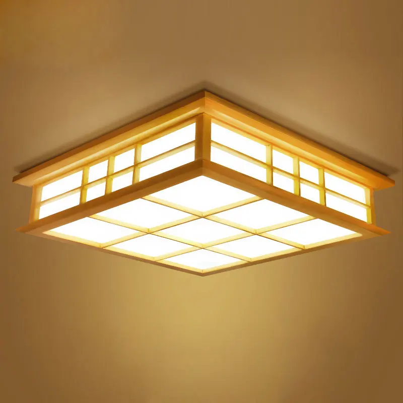 Stropne luči Japonski slog tatami lučka LED lesene stropne razsvetljave jedilnico, spalnica lučka študija soba teahouse lučka 0033 3