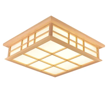 Stropne luči Japonski slog tatami lučka LED lesene stropne razsvetljave jedilnico, spalnica lučka študija soba teahouse lučka 0033 4