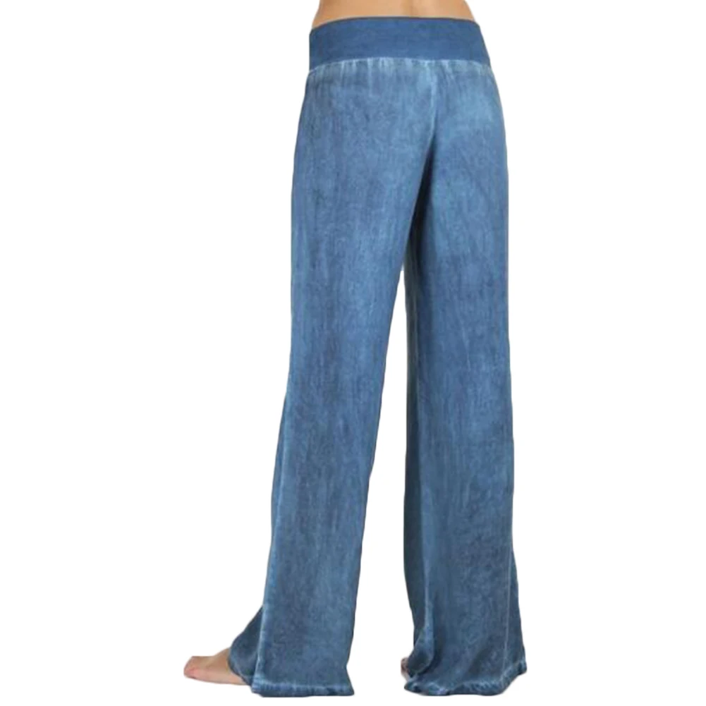 Plus Velikost S-4XL udobno črno modra svoboden širok noge denim Ženske Jeans Hlače, Plus Velikost elastični pas kavboj polno dolgo 3