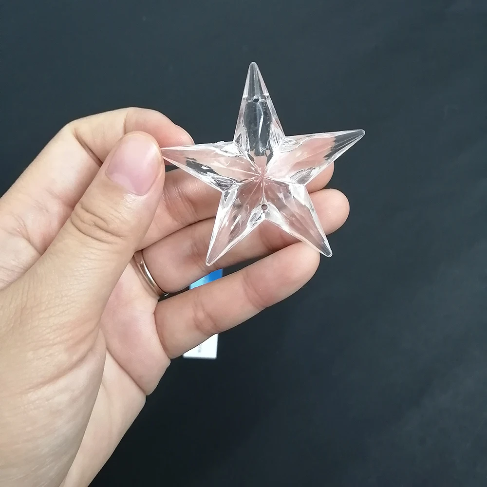 Camal 30pcs 56MM (2 luknje) Akrilna Crystal Star Oblikovan Obesek Lestenec Zavese svate Razsvetljavo Del Božič Visi 1