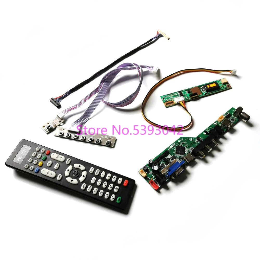 Za LTN156AT01-A01/B01/B02/B03/B04/D01/D02/D03 1CCFL PC LVDS 30-Pin 1366*768 USB+VGA+AV analogni Daljinski upravljalnik TELEVIZORJA LCD krmilnik kit 2