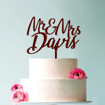 Poročna torta pokrivalo, Torto pokrivalo za poročni nakit, Gospod in Gospa torto pokrivalo, poročna torta pokrivalo kmečke, Osebno Priimek 1