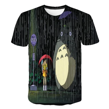 4-14years 3D Tshirt Japonske Anime Totoro Vzorec Otroci majica s kratkimi rokavi Otroci Risanka Smešno T-shirt Fantje/Dekleta Kratek Rokav Obleke Sonic 3