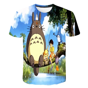 4-14years 3D Tshirt Japonske Anime Totoro Vzorec Otroci majica s kratkimi rokavi Otroci Risanka Smešno T-shirt Fantje/Dekleta Kratek Rokav Obleke Sonic 4