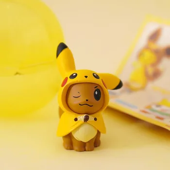 6Pcs TAKARA TOMY Najnovejši Resnično Kapsule Pokemon Figur Pikachu Majhen Ogenj Zmaj Miao Žaba Jenny Želva Dejanje Slika 4