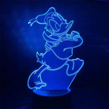 Disney 3D Lučka Donald Daisy Raca LED Vizualne Noč Svetlobe Spalnica Dekoracijo Risani Akcijski Slika namizne Svetilke Otroci Igrače Božič Darilo 34879