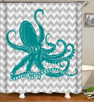 Hobotnica tuš zavese 3d kopel zavese, s trnkov kopalnica zavese tkanine smešno nepremočljiva tuš zavese ali mat 3