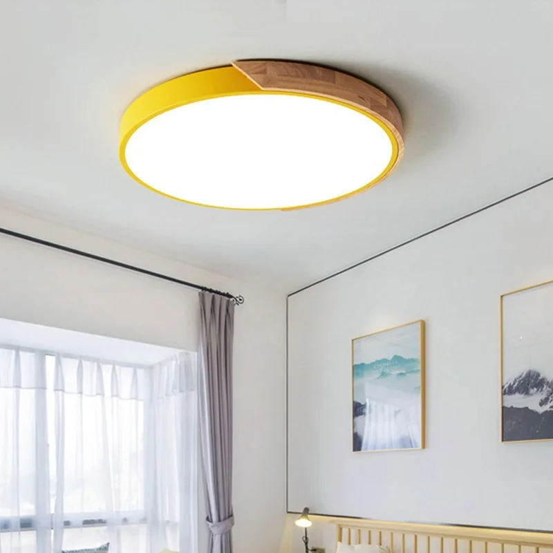 Nordijska LED Stropne Luči Sodobnih Krog Ultra-tanek Zid-vgrajena Svetilka za dnevno Sobo, Kuhinjo, Spalnico 4