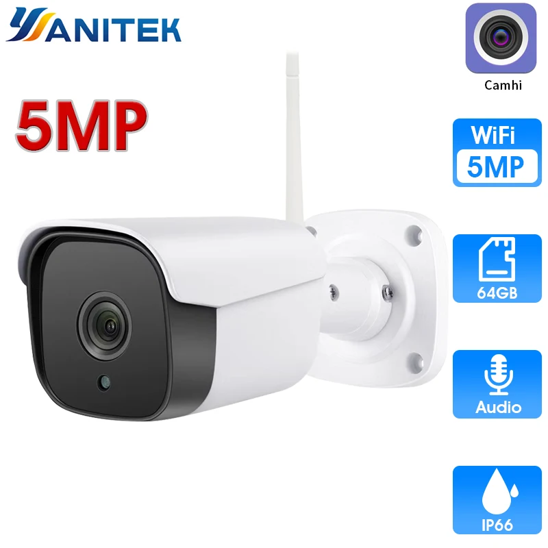5MP 2MP H. 265 Brezžični Prostem Bullet IP Kamere CCTV AI Človeško Telo Odkrivanje Alarm Avdio 20M IR dvosmerni Audio Zvočni Alarm 1