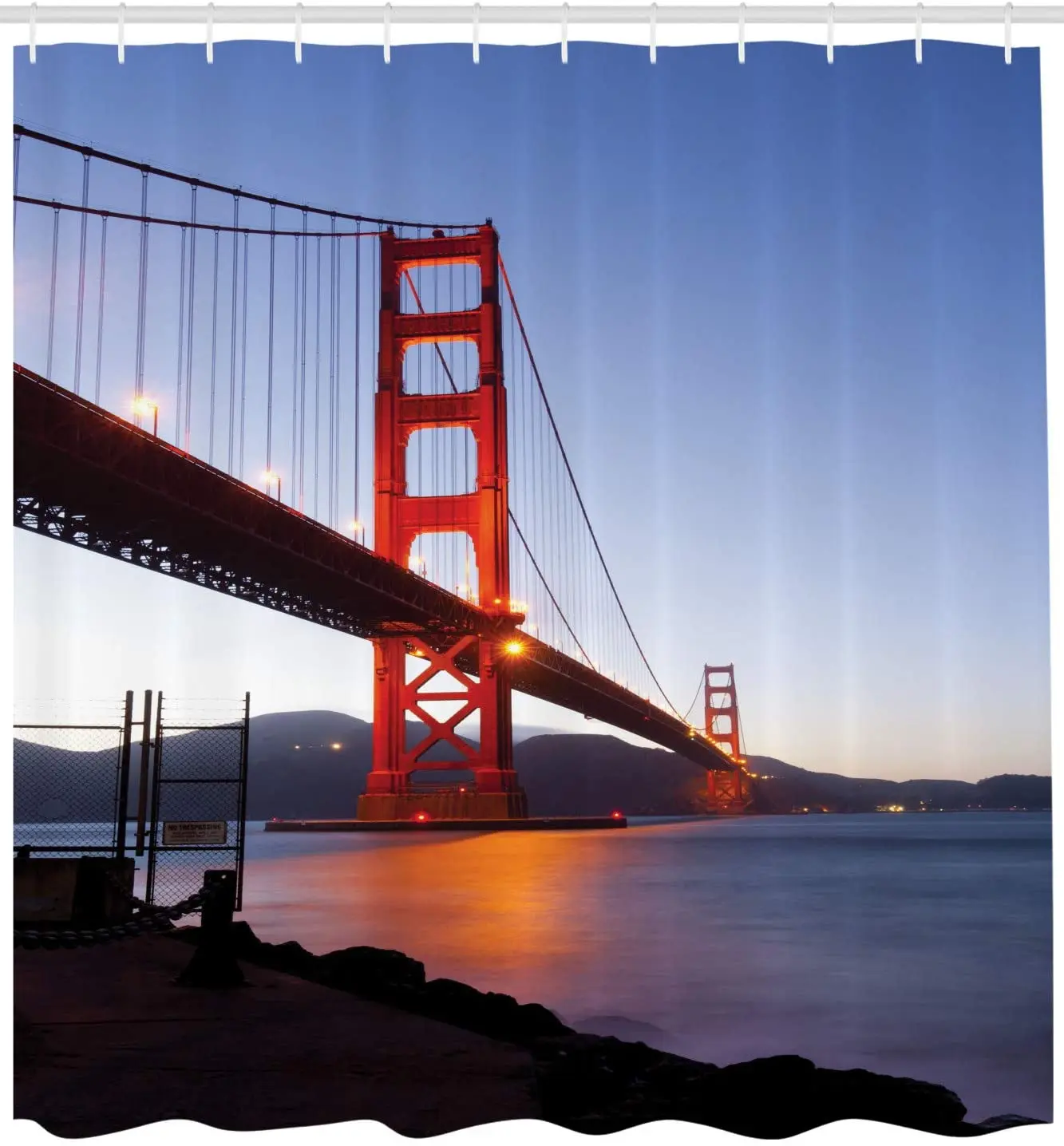 Geografija Tuš Zavesa San Frančiškanski Most ZDA Mesta Pogled Golden Gate, ki Potujejo Cilj Tkanine, Kopalnica Dekor Set 2