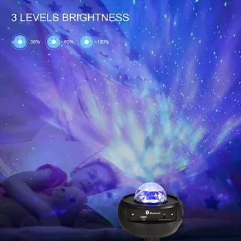 LED Star Noč Lahka Glasba Zvezdnato Vodni Val LED Projektor Svetlobe, Bluetooth, USB, Daljinsko upravljanje Projektorja Lučka Božični Dekor 2