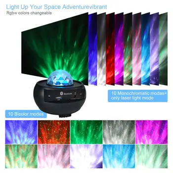 LED Star Noč Lahka Glasba Zvezdnato Vodni Val LED Projektor Svetlobe, Bluetooth, USB, Daljinsko upravljanje Projektorja Lučka Božični Dekor 4