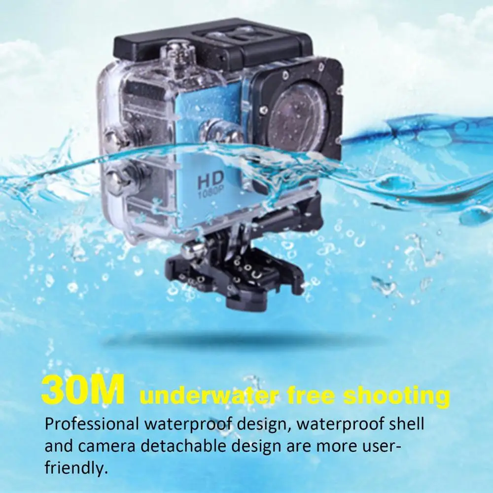 Zunanji Mini Šport delovanje Fotoaparata Ultra 30 M 1080P Podvodni Nepremočljiva Čelada Video Snemanje Kamere Šport Cam 5
