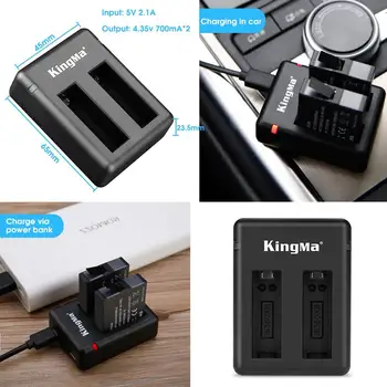 Original Kingma 1150mah 2pcs baterija litij baterije+Dual Polnilec Za Insta 360 ONE X Insta360 X Fotoaparat Opremo 3685