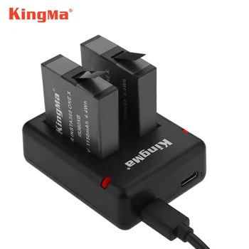 Original Kingma 1150mah 2pcs baterija litij baterije+Dual Polnilec Za Insta 360 ONE X Insta360 X Fotoaparat Opremo 5