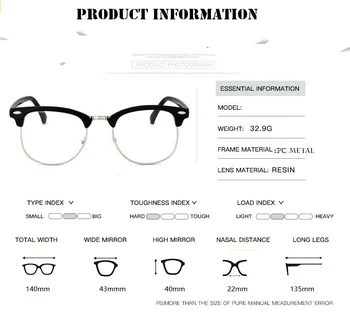 -1 -1.5 -2 -2.5 -3 -3.5 -4 -4.5 Klasična Očala za Kratkovidnost Ženske Moški Optičnih Očal kovinskih Očal Okvir Očal Očala 3