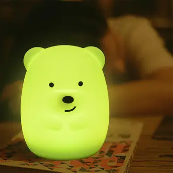 Risanka Mini Medved, Zajec LED Nočna Lučka 9 Barve Silikonski Zajček Živali Lučka Spalnica Postelji Lučka za Otroke, Otroci Baby 37127