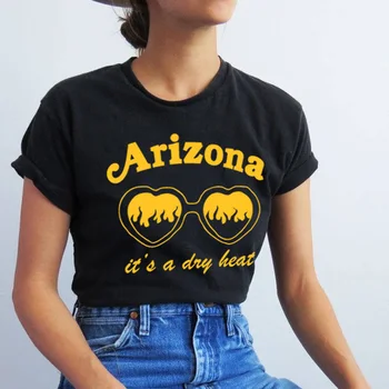 Arizona je Suhi Vročini Smešno 90. letih Tshirt Ženske Estetski Grafični T Shirt Bombaža, Kratek Rokav Tee Vrhovi Ženska Oblačila Spusti Ladje 0