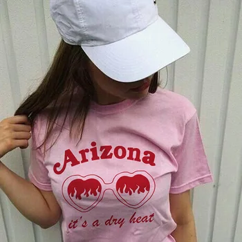 Arizona je Suhi Vročini Smešno 90. letih Tshirt Ženske Estetski Grafični T Shirt Bombaža, Kratek Rokav Tee Vrhovi Ženska Oblačila Spusti Ladje 2