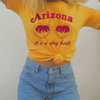 Arizona je Suhi Vročini Smešno 90. letih Tshirt Ženske Estetski Grafični T Shirt Bombaža, Kratek Rokav Tee Vrhovi Ženska Oblačila Spusti Ladje 3