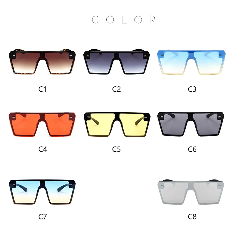 IENJOY 2020 Oversize Kvadratnih sončna Očala Ženske Zonnebril Dames Moda Ravno Top Gradient sončna očala Moških Velik Okvir Oculos 5