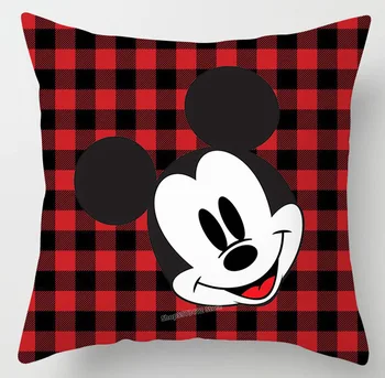 Disney Serije Mickey Mouse Prevleke Rdeče Preverite, Risanka Mickey Minnie Blazino Kritje Blazine Pokrov Božično Dekoracijo Doma 1