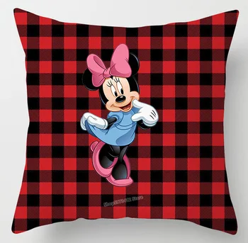 Disney Serije Mickey Mouse Prevleke Rdeče Preverite, Risanka Mickey Minnie Blazino Kritje Blazine Pokrov Božično Dekoracijo Doma 2