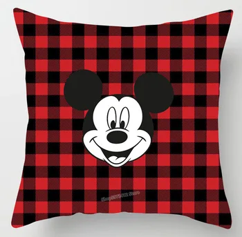 Disney Serije Mickey Mouse Prevleke Rdeče Preverite, Risanka Mickey Minnie Blazino Kritje Blazine Pokrov Božično Dekoracijo Doma 4